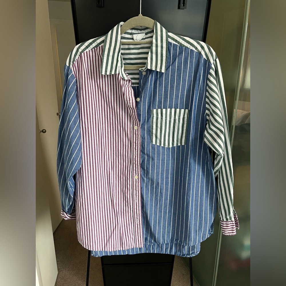 Multicolor Striped Women’s Button Down